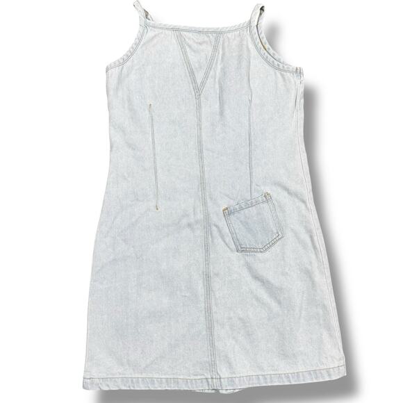 Vintage KRU Denim Dress Girls Sz 12 Button Front 2000s Kids - Picture 4 of 6